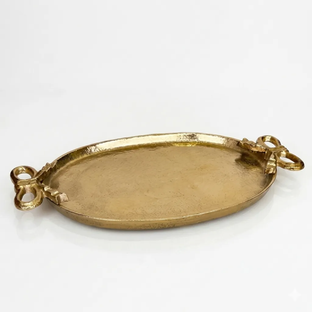 Premium Gold Oval Serving Tray