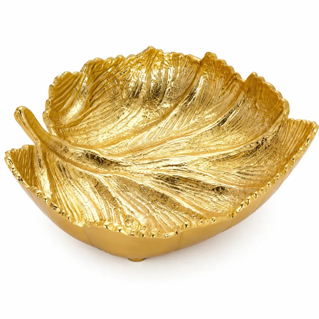 [TB20005] Luxury Golden Leaf Serving Platter Bowl