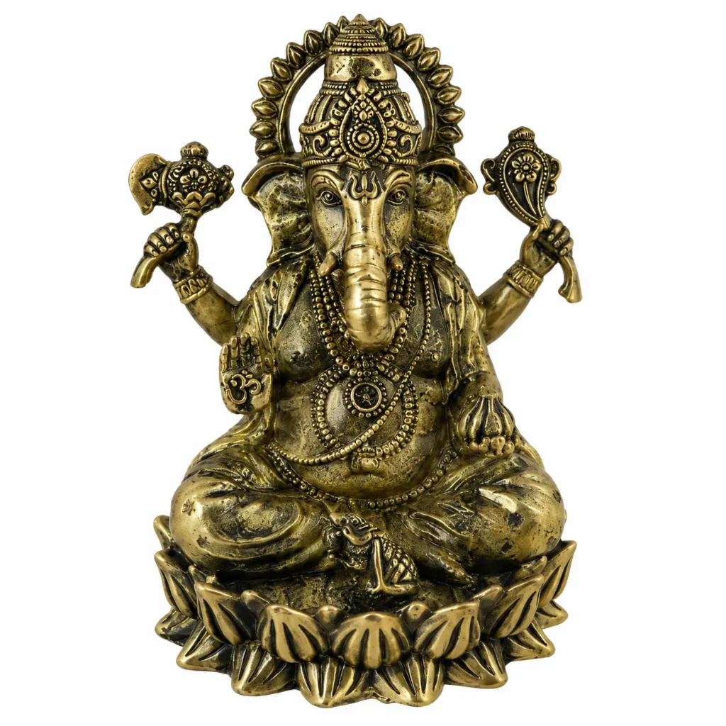 Brass Ganesa Idol For Home Decor And Pooja