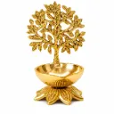 Brass Tree Diya Oil Lamp for Pooja Room & Home Decor